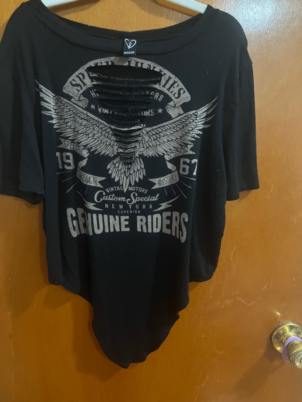 Windsor Black Graphic 'Genuine Riders' Short Sleeve Tee